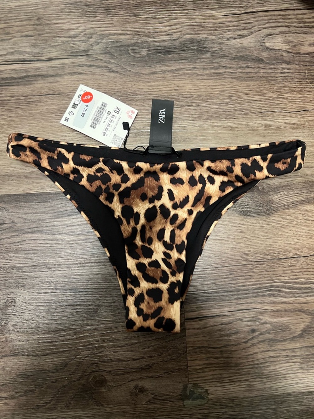 Zara Leopard-Print Bikini Brief in Tan, Brown & Black